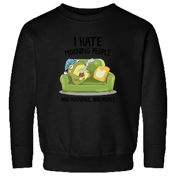 Discover Toad Frog Drinking Coffee I Hate Morning People Sweatshirts