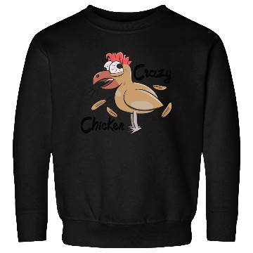 Discover Crazy Shocked Farm Chicken Funny Cartoon White Sweatshirts