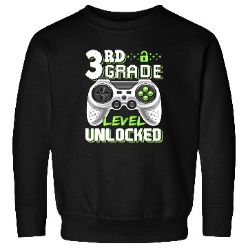 Discover 3rd Grade Level Unlocked Video Game Back to School Sweatshirts