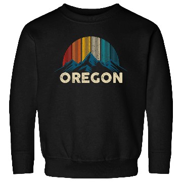 Discover Oregon Vintage Mountains Nature Hiking Gift Sweatshirts