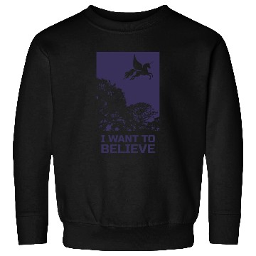 Discover Unicorn "I Want To Believe" UAP Outfit Alien Ufo Sweatshirts