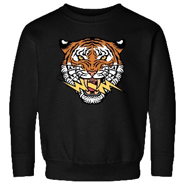 Discover Tiger face and lightning bolt Sweatshirts