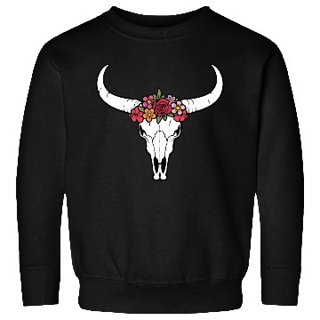 Discover Floral bull skull Sweatshirts