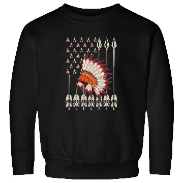 Discover Native American Chief Traditional US Flag Sweatshirts