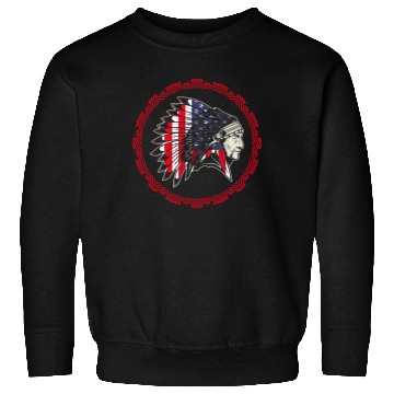 Discover Native American Chief US Flag Indian Sweatshirts
