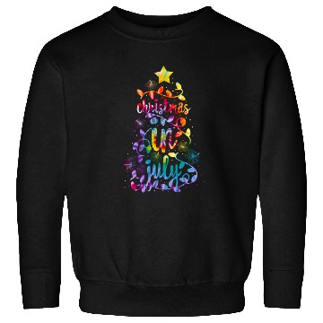 Discover Christmas In July Colorful Xmas Tree Lights Sweatshirts