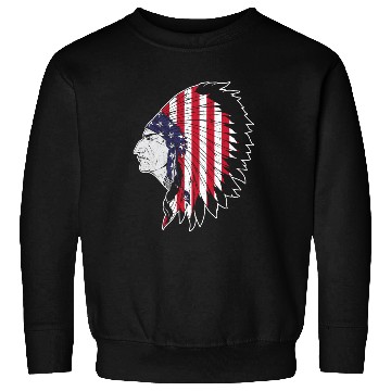 Discover US Flag Native American Chief Traditional Indian Sweatshirts