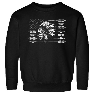 Discover Chief Native American Traditional US Flag Sweatshirts