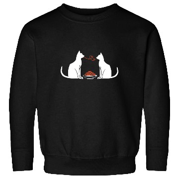 Discover Funny Valentines Day Cat Lover Eating Spaghetti Sweatshirts