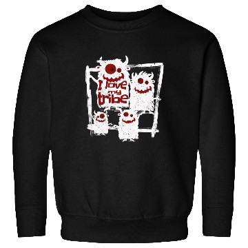 Discover I Love My Tribe Funny Monster Family Reunion Sweatshirts
