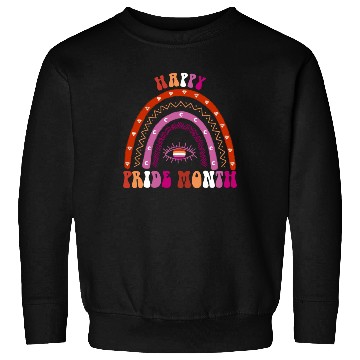 Discover Rainbow Happy Pride Month Lesbian Sweatshirts