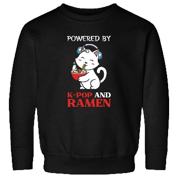Discover Pwoered by kpop and Ramen, k pop music, ramen Sweatshirts