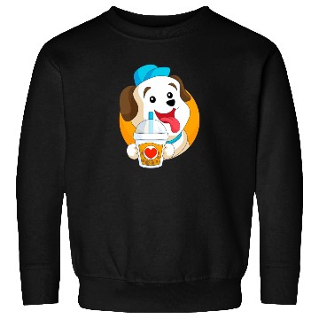 Discover Kawaii Dog Loves Sweatshirts Boba Tea Bubble Tea Anime