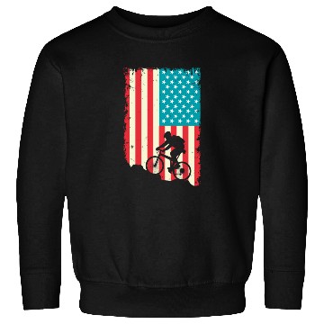 Discover mountain biking american flag Sweatshirts