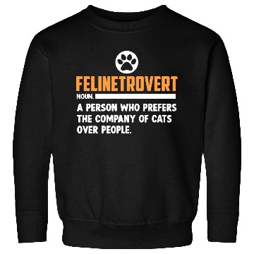 Discover Felinetrovert Defination Cat Lover Kitty Mom Dad Sweatshirts