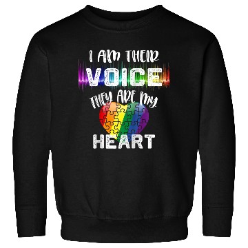 Discover Autism Teacher I Am Their Voice They Are My Heart Sweatshirts