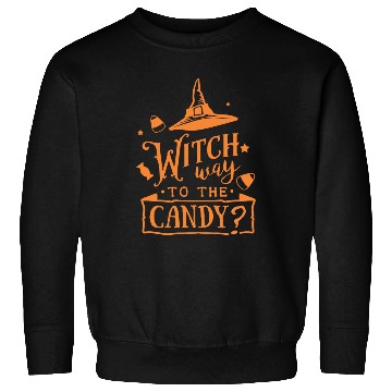 Discover Witch Way To The Candy Hat Halloween Holiday Sweatshirts