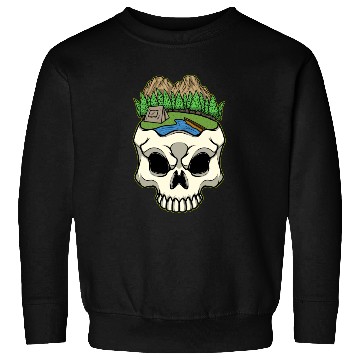 Discover Skeleton Head Camp Campsite Camper Camping Sweatshirts
