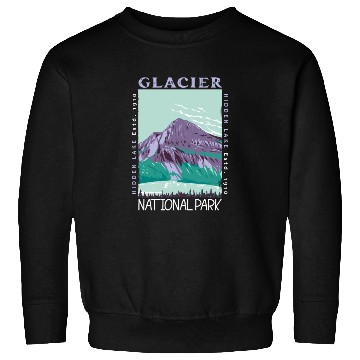 Discover Glacier National Park Hidden Lake Distressed Sweatshirts