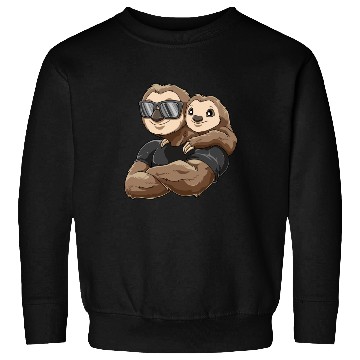 Discover Strong sloth with baby sloth child for a Sloth Sweatshirts