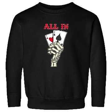 Discover Poker Player Poker Cards 7 2 Skeleton Hand Poker Sweatshirts