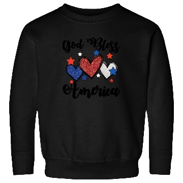 Discover God Bless America Patriotic USA Hearts 4th of July Sweatshirts