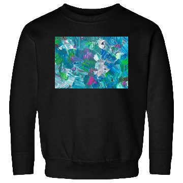 Discover Abstract Blue Teal Brushstrokes Painting Sweatshirts