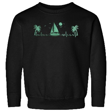 Discover Sailboat Heartbeat Sunset Men Ocean Sweatshirts