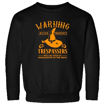 Discover Warning Witch Property Trespassers Used Ingredient Sweatshirts