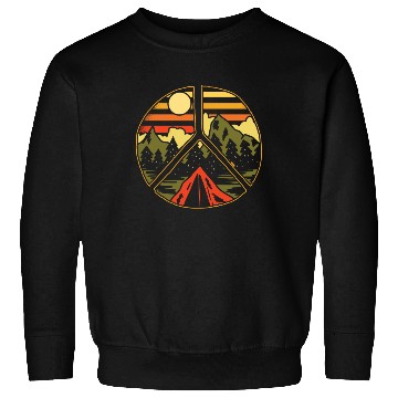 Discover Hiking Outdoors Peace and Love Sweatshirts