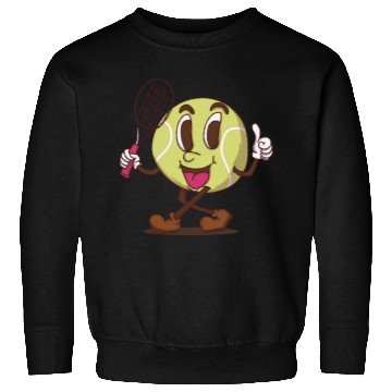 Discover funky tennis ball walking cartoon face retro style Sweatshirts