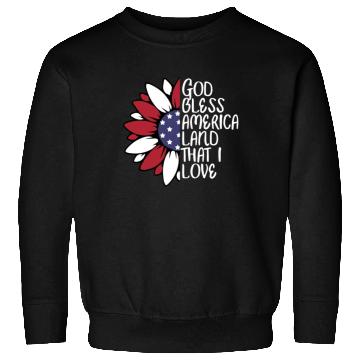 Discover God Bless America Sunflower God Bless USA Sweatshirts