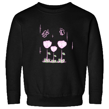 Discover butterfly pink flowers nature Sweatshirts