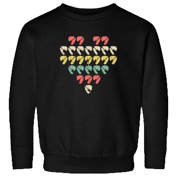 Discover Retro Heart Shaped Guitar Picks Sweatshirts