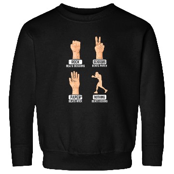 Discover Rock Paper Scissors Nothing Beats Boxing Funny Box Sweatshirts