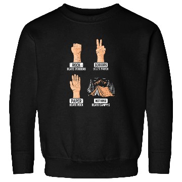 Discover Rock Paper Scissors Nothing Beats Camping Funny Ca Sweatshirts
