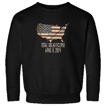 Discover Total Solar Eclipse April 8 2024 Totality USA Map Sweatshirts