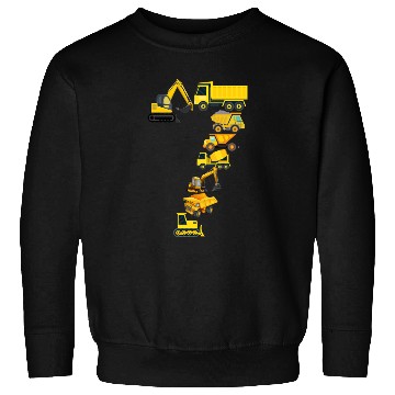 Discover Construction Vehicles Trucks For 7 Year Old Boys Sweatshirts