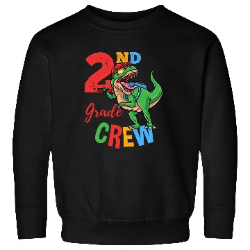Discover 2nd Grade Crew T-Rex Dinosaur Back To School Boys Sweatshirts