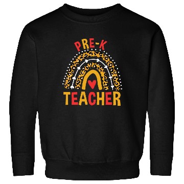 Discover Back To School Leopard Pre-K Teacher Rainbow Sweatshirts