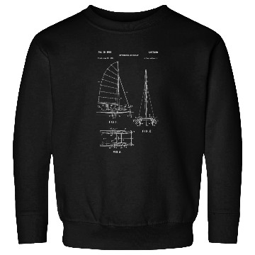 Discover Vintage Catamaran Sailboat Sailing Boat Sweatshirts