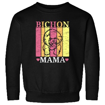Discover Bichon Frise Mama Dog Lover Puppy Paw Love Sweatshirts
