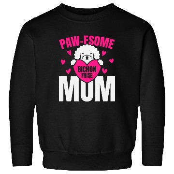 Discover Pawesome Bichon Frise Mom Dog Lover Puppy Paw Love Sweatshirts