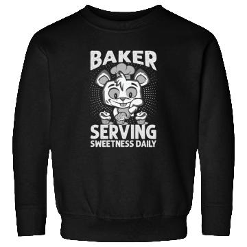 Discover Baker Serving Sweetness Daily - Cakes - Funny - Ba Sweatshirts