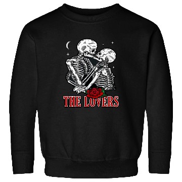 Discover The Lovers Vintage Tarot Card Astrology Skull Sweatshirts