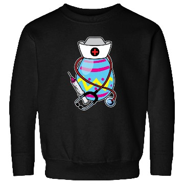 Discover Funny Easter Egg Nurse Stethoscope Syringe RN Sweatshirts