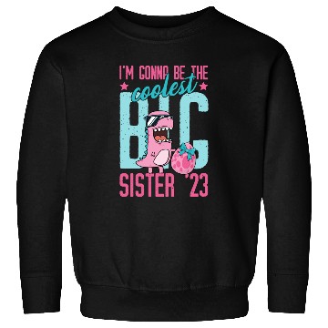 Discover Coolest Big Sister 2023 Baby Pregnancy Dino Girls Sweatshirts