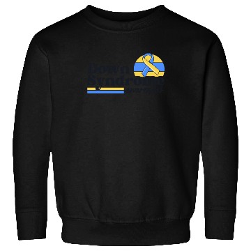 Discover Down Syndrome Awareness Retro Sunset Yellow Blue Sweatshirts