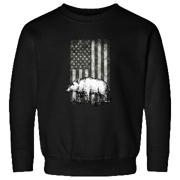 Discover Patriotic Wild Boar Hunting Season For Hog Sweatshirts