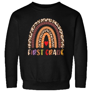 Discover First Grade Teacher Leopard Rainbow Sweatshirts